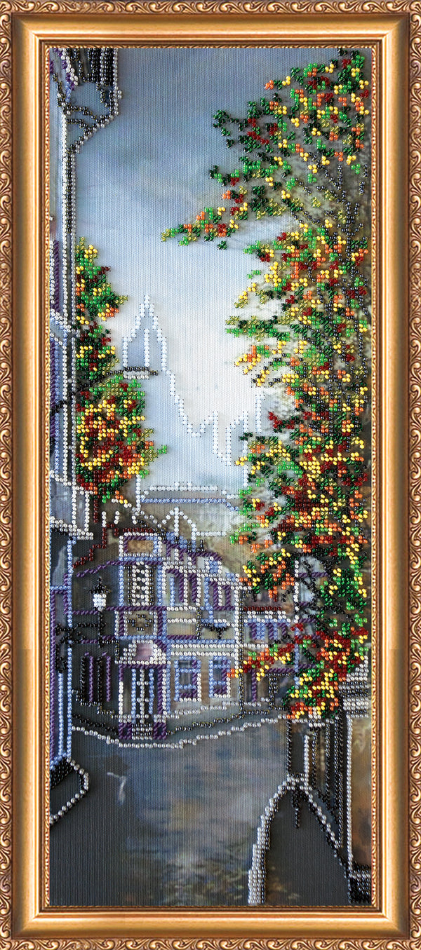 DIY Bead Embroidery Kit "Side streets of St. Petersburg – 1" 6.7"x17.7" / 17.0x45.0 cm
