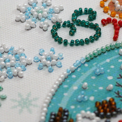 DIY Bead Embroidery Kit "Snowiness"  5.9"x5.9" / 15.0x15.0 cm