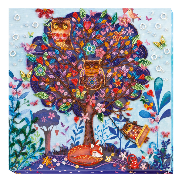 DIY Bead Embroidery Kit "Dream of the fox" 11.8"x11.8" / 30.0x30.0 cm