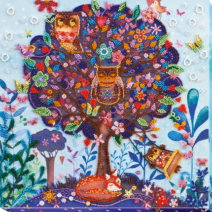 DIY Bead Embroidery Kit "Dream of the fox" 11.8"x11.8" / 30.0x30.0 cm