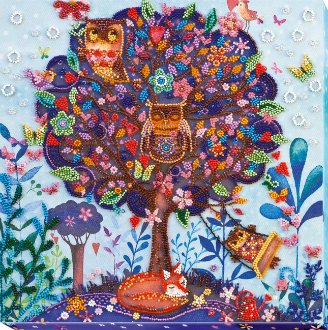 DIY Bead Embroidery Kit "Dream of the fox" 11.8"x11.8" / 30.0x30.0 cm