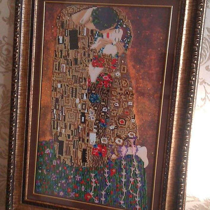 DIY Bead Embroidery Kit "The kiss" 11.8"x18.1" / 30.0x46.0 cm