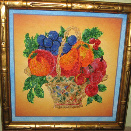 DIY Bead Embroidery Kit "Fruit" 10.0"x10.0" / 25.5x25.5 cm