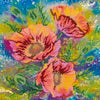 Canvas for bead embroidery "Watercolor poppies" 11.8"x11.8" / 30.0x30.0 cm
