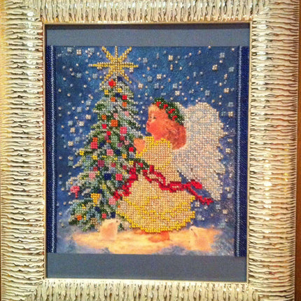 Canvas for bead embroidery "The Christmas Star" 7.9"x7.9" / 20.0x20.0 cm