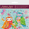 Canvas for bead embroidery "Owls are friends" 7.9"x7.9" / 20.0x20.0 cm