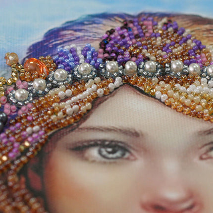 DIY Bead Embroidery Kit "Mermaid" 9.1"x11.8" / 23.0x30.0 cm