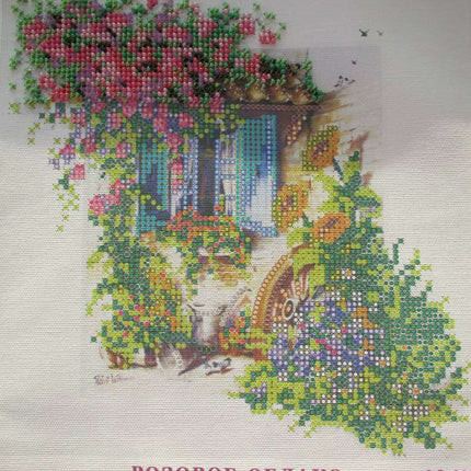 Canvas for bead embroidery "Pink Cloud" 7.9"x7.9" / 20.0x20.0 cm