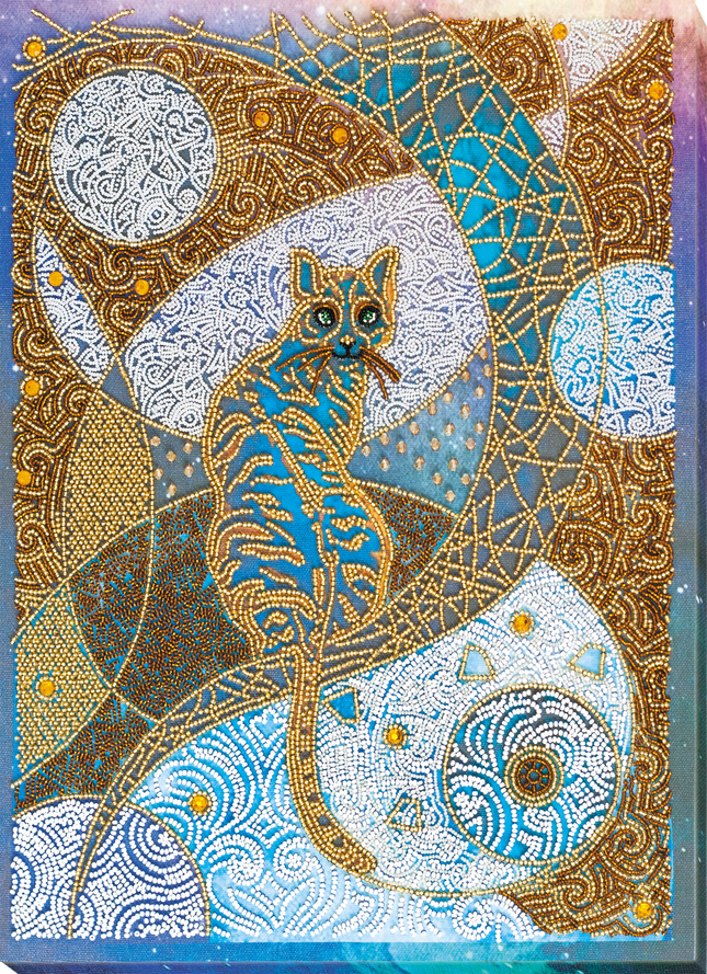 DIY Bead Embroidery Kit "Мoon walk" 11.8"x16.1" / 30.0x40.8 cm