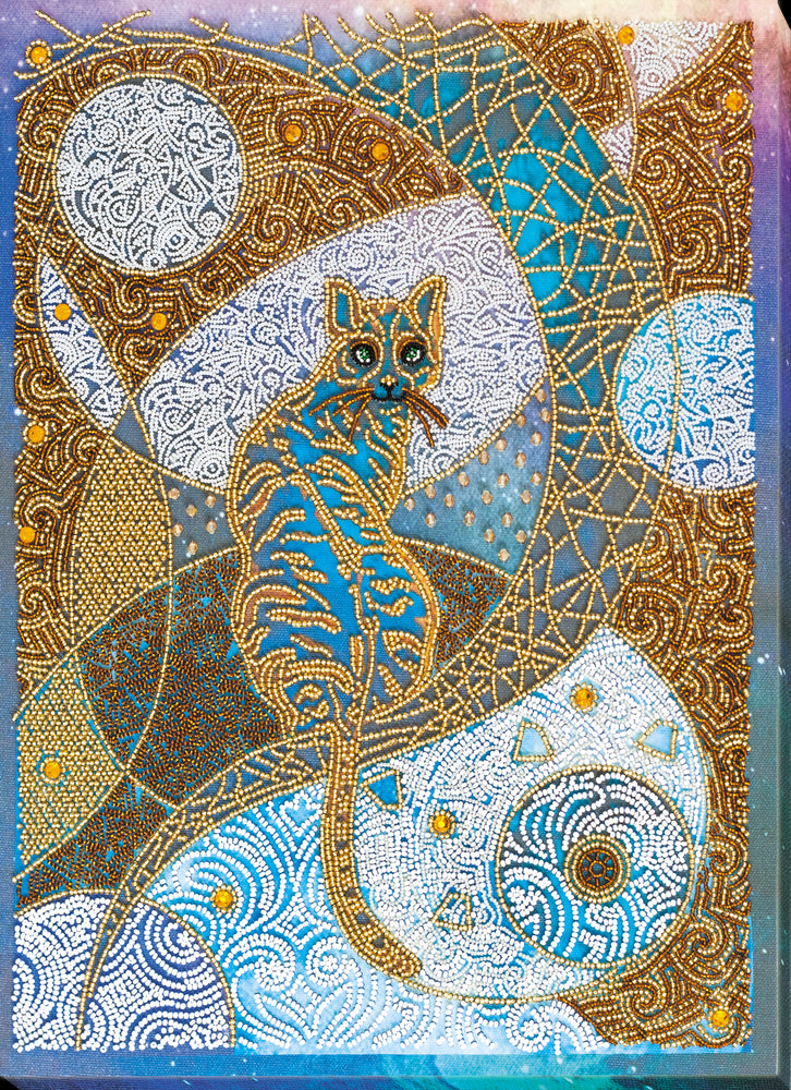 DIY Bead Embroidery Kit "Мoon walk" 11.8"x16.1" / 30.0x40.8 cm