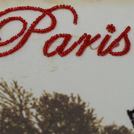 DIY Bead Embroidery Kit "Red and black" 9.1"x9.8" / 23.0x25.0 cm