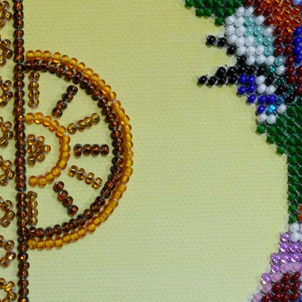 DIY Bead Embroidery Kit "Rainbow giraffe" 9.8"x22.0" / 25.0x56.0 cm