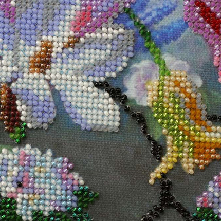 DIY Bead Embroidery Kit "Purple twilight" 12.6"x10.2" / 32.0x26.0 cm