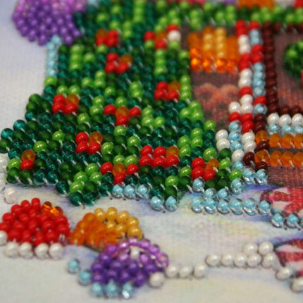 DIY Bead Embroidery Kit "Gingerbread house"  5.9"x5.9" / 15.0x15.0 cm