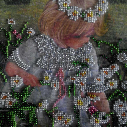 Canvas for bead embroidery "Chamomile Mood" 7.9"x7.9" / 20.0x20.0 cm