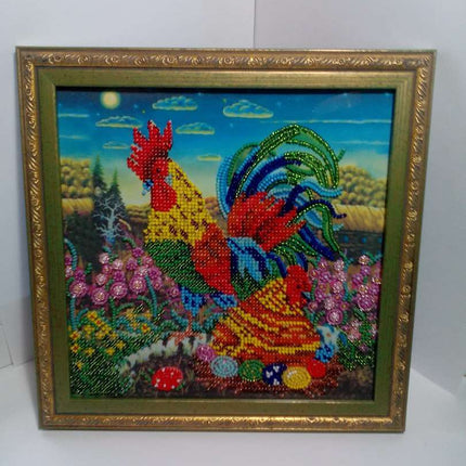 Canvas for bead embroidery "Peace, love and understanding" 7.9"x7.9" / 20.0x20.0 cm