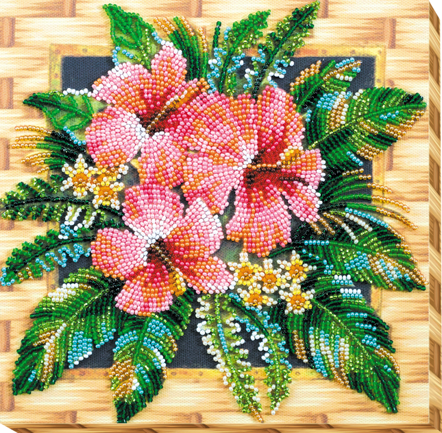 DIY Bead Embroidery Kit "Tanzanian flowers"