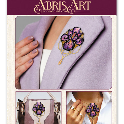 Beadwork kit for creating brooch "Flower-de-luce"