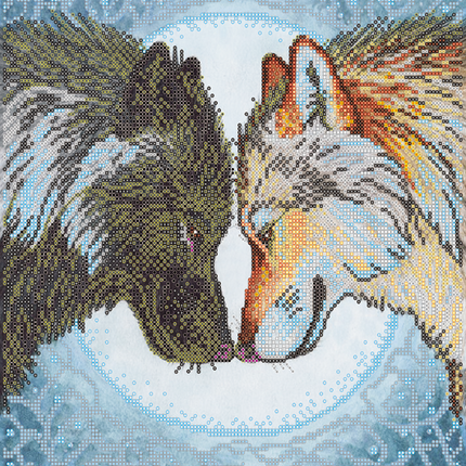 Canvas for bead embroidery "Couple…" 11.8"x11.8" / 30.0x30.0 cm