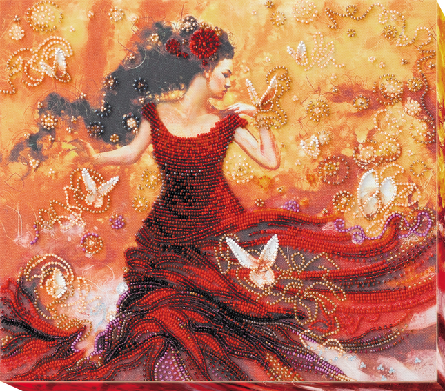 DIY Bead Embroidery Kit "Dancing light" 12.6"x11.0" / 32.0x28.0 cm