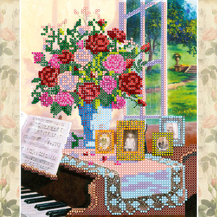 Canvas for bead embroidery "Polonaise" 7.9"x7.9" / 20.0x20.0 cm