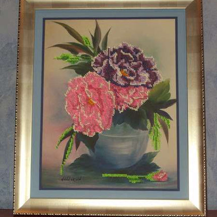 DIY Bead Embroidery Kit "Peonis" 11.0"x13.8" / 28.0x35.0 cm