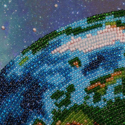 DIY Bead Embroidery Kit "The Earth" 11.8"x11.8" / 30.0x30.0 cm