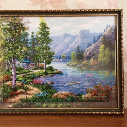 DIY Bead Embroidery Kit "s Mountain morning" 15.7"x11.8" / 40.0x30.0 cm
