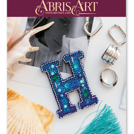 Beadwork kit for creating brooch "Letter "H""