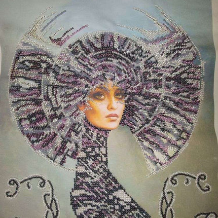 DIY Bead Embroidery Kit "Selena" 10.2"x11.8" / 26.0x30.0 cm