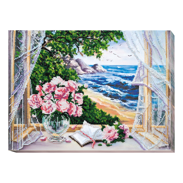 DIY Bead Embroidery Kit "Sea view" 15.9"x11.8" / 40.5x30.0 cm