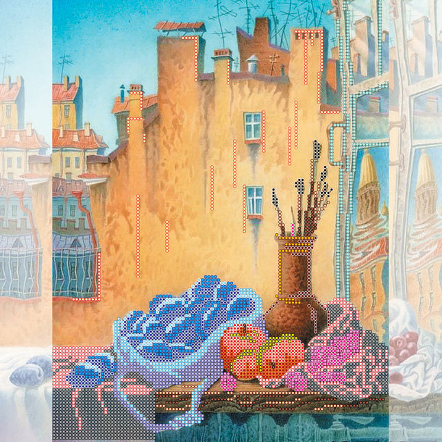 Canvas for bead embroidery "Inspiration" 11.8"x11.8" / 30.0x30.0 cm