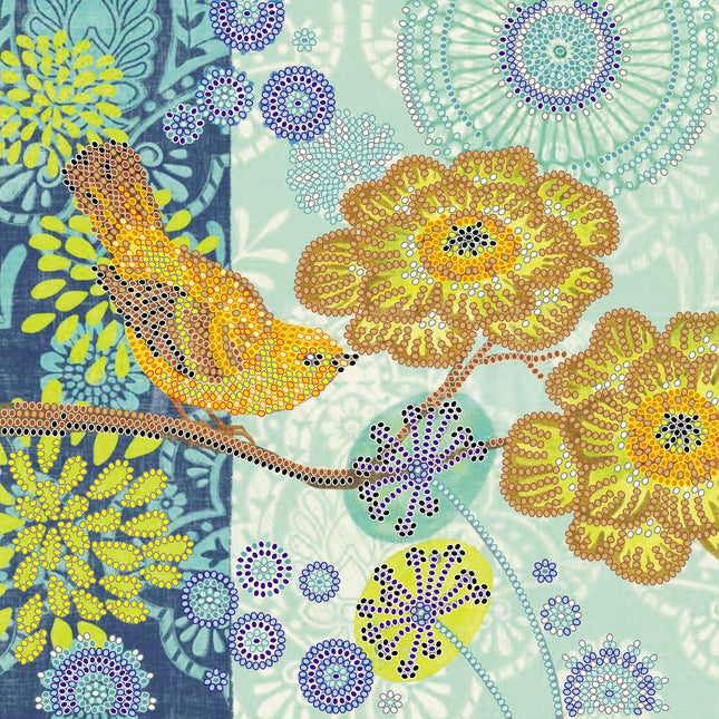Canvas for bead embroidery "Small bird" 7.9"x7.9" / 20.0x20.0 cm