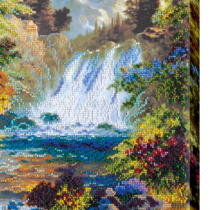 DIY Bead Embroidery Kit "Waterfall" 10.2"x13.8" / 26.0x35.0 cm