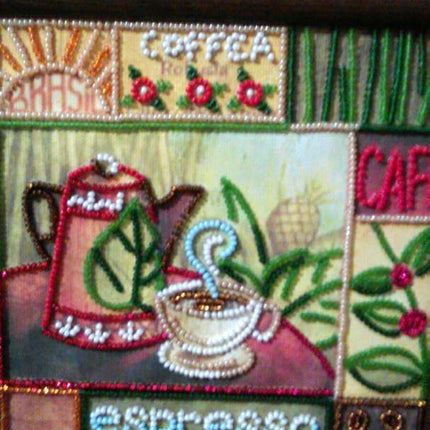 DIY Bead Embroidery Kit "Expresso"  5.9"x5.9" / 15.0x15.0 cm