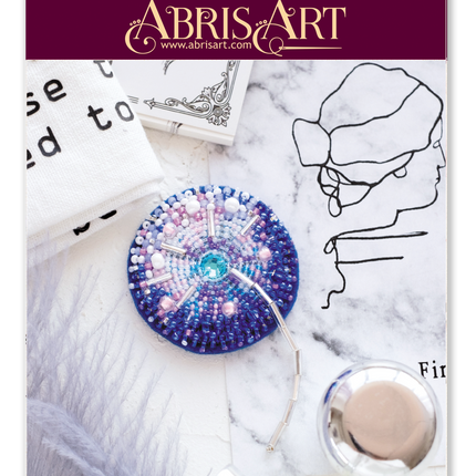 Beadwork kit for creating brooch "Dandelion"