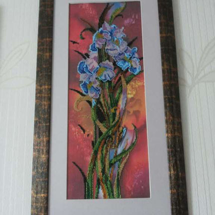 DIY Bead Embroidery Kit "Iris" 7.9"x20.1" / 20.0x51.0 cm