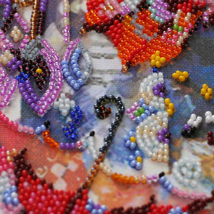 DIY Bead Embroidery Kit "Circle" 11.8"x9.8" / 30.0x25.0 cm