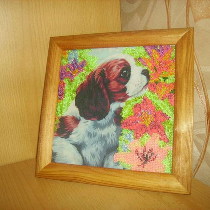Canvas for bead embroidery "Puppy" 7.9"x7.9" / 20.0x20.0 cm