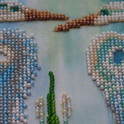 DIY Bead Embroidery Kit "Herons" 6.7"x9.8" / 17.0x25.0 cm