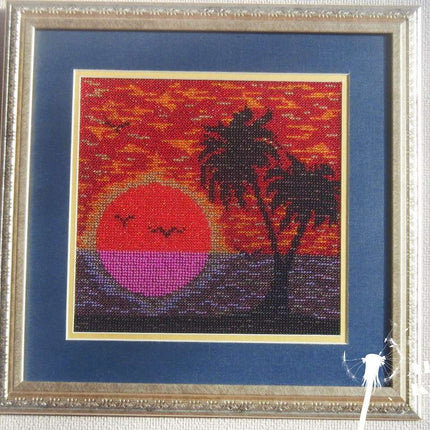 DIY Bead Embroidery Kit "Island" 7.9"x7.9" / 20.0x20.0 cm