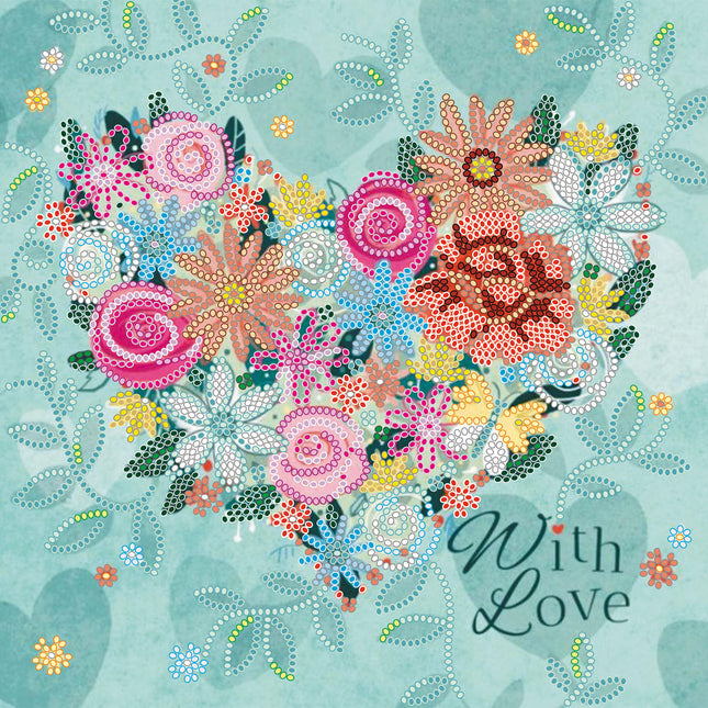 Canvas for bead embroidery "Love" 7.9"x7.9" / 20.0x20.0 cm