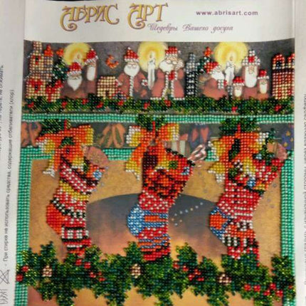 Canvas for bead embroidery "Christmas Gifts" 7.9"x7.9" / 20.0x20.0 cm