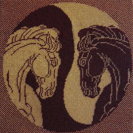 DIY Bead Embroidery Kit "Yin and Yang" 12.0"x12.0" / 30.5x30.5 cm