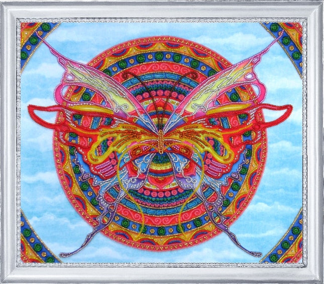 DIY Bead Embroidery Kit "Mandala-Butterfly" 10.6"x12.6" / 27.0x32.0 cm
