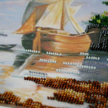DIY Bead Embroidery Kit "Sailfish" 20.1"x12.6" / 51.0x32.0 cm