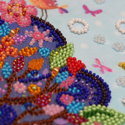 DIY Bead Embroidery Kit "Dream of the fox" 11.8"x11.8" / 30.0x30.0 cm