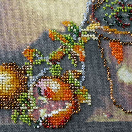 DIY Bead Embroidery Kit "Pomegranate tree" 12.2"x15.4" / 31.0x39.0 cm
