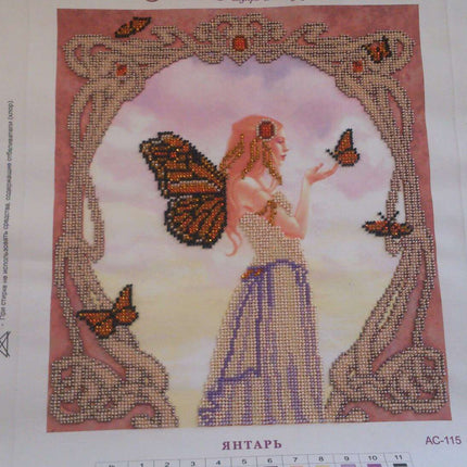 Canvas for bead embroidery "Amber" 10.2"x11.8" / 26.0x30.0 cm