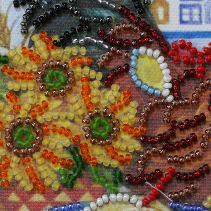 DIY Bead Embroidery Kit "Hospitality"  5.9"x5.9" / 15.0x15.0 cm